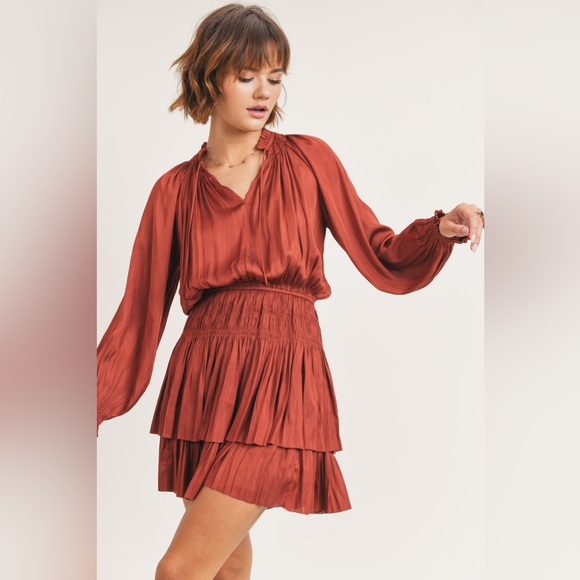 Reset by Jane Lana Dress in Rust, Long Sleeve, Size M - Picture 1 of 7